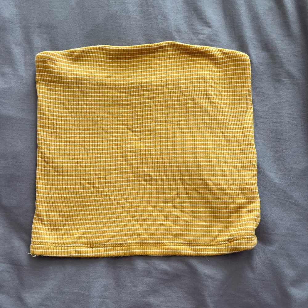 American Eagle Yellow and White Stripped Tube Top Size XS
